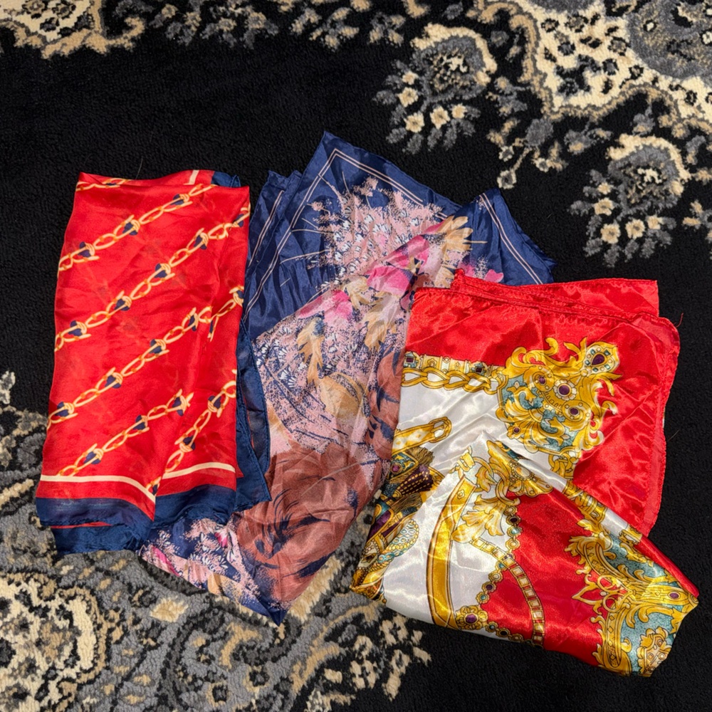 Lot of 6 hair/neck scarves